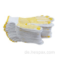 Hespax Nicht-Slip 7G PVC gepunktete Strickhandschuhe